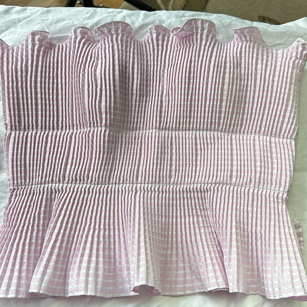 Potorsyn Pleated Ruffle Corset Style Cropped Top